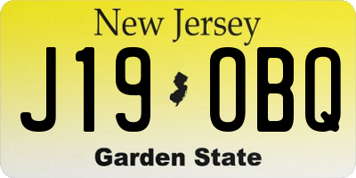 NJ license plate J19OBQ