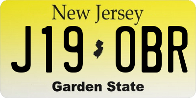 NJ license plate J19OBR