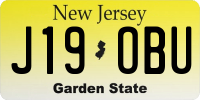 NJ license plate J19OBU