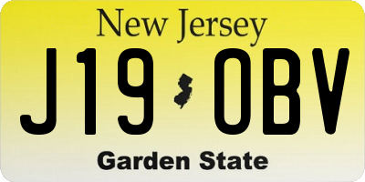 NJ license plate J19OBV