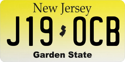 NJ license plate J19OCB