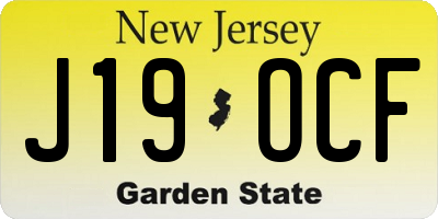 NJ license plate J19OCF