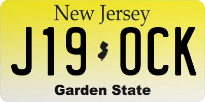 NJ license plate J19OCK
