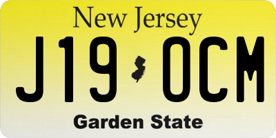 NJ license plate J19OCM