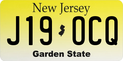 NJ license plate J19OCQ