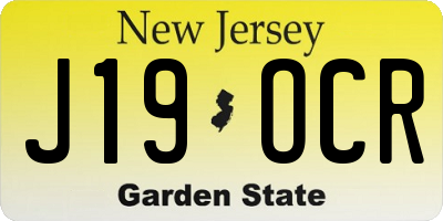 NJ license plate J19OCR