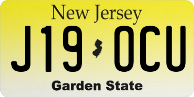 NJ license plate J19OCU