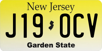 NJ license plate J19OCV