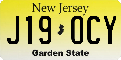 NJ license plate J19OCY