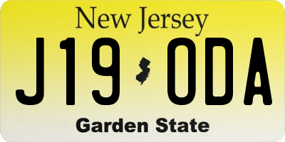 NJ license plate J19ODA