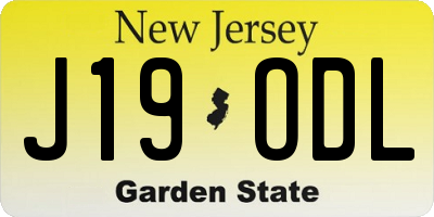 NJ license plate J19ODL