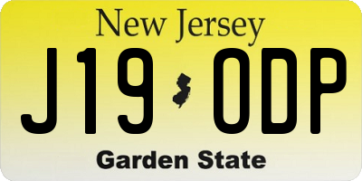 NJ license plate J19ODP