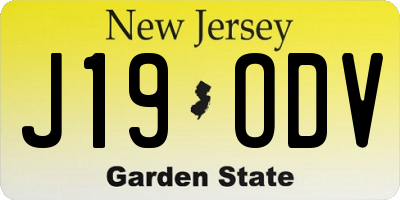 NJ license plate J19ODV