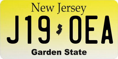 NJ license plate J19OEA