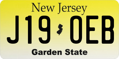 NJ license plate J19OEB