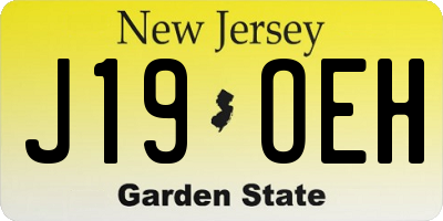 NJ license plate J19OEH