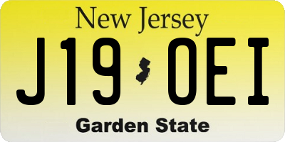 NJ license plate J19OEI