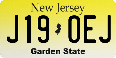 NJ license plate J19OEJ