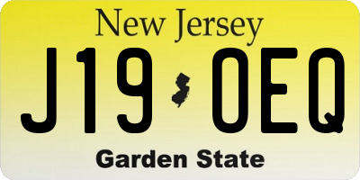 NJ license plate J19OEQ