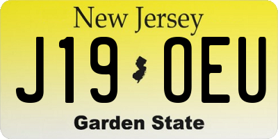 NJ license plate J19OEU