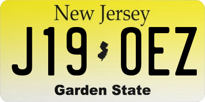NJ license plate J19OEZ