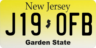 NJ license plate J19OFB