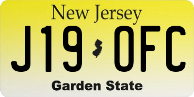 NJ license plate J19OFC