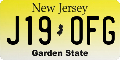 NJ license plate J19OFG