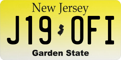 NJ license plate J19OFI