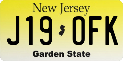 NJ license plate J19OFK