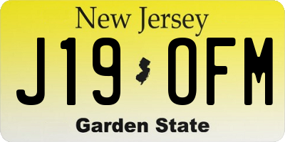 NJ license plate J19OFM
