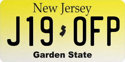 NJ license plate J19OFP