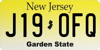 NJ license plate J19OFQ