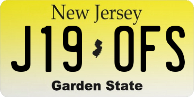 NJ license plate J19OFS