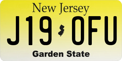 NJ license plate J19OFU