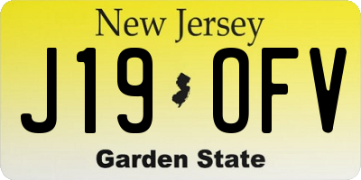 NJ license plate J19OFV