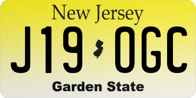 NJ license plate J19OGC