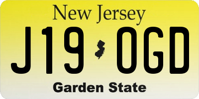 NJ license plate J19OGD