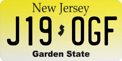 NJ license plate J19OGF