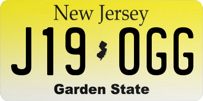 NJ license plate J19OGG