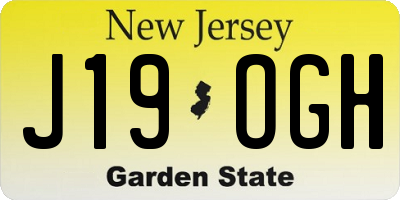NJ license plate J19OGH