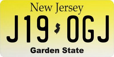 NJ license plate J19OGJ
