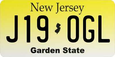 NJ license plate J19OGL