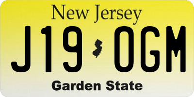 NJ license plate J19OGM