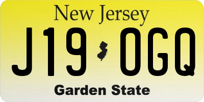 NJ license plate J19OGQ