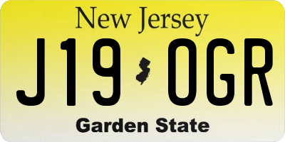NJ license plate J19OGR