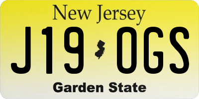 NJ license plate J19OGS