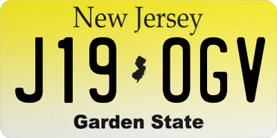 NJ license plate J19OGV