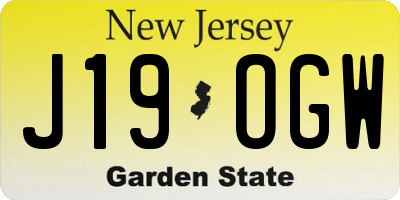 NJ license plate J19OGW