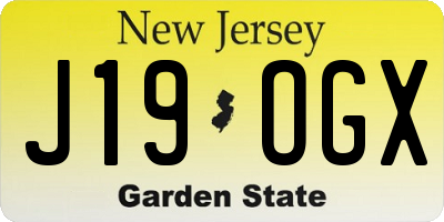 NJ license plate J19OGX